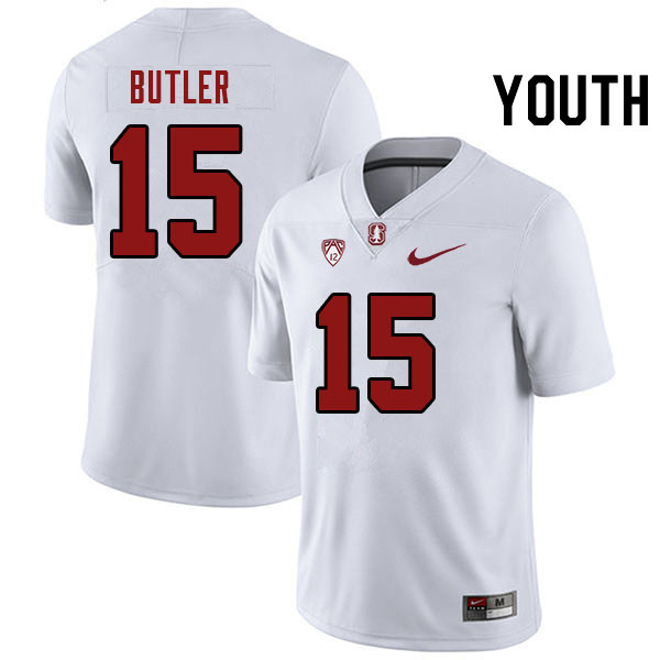 Youth #15 Ryan Butler Stanford Cardinal College Football Jerseys Stitched Sale-White